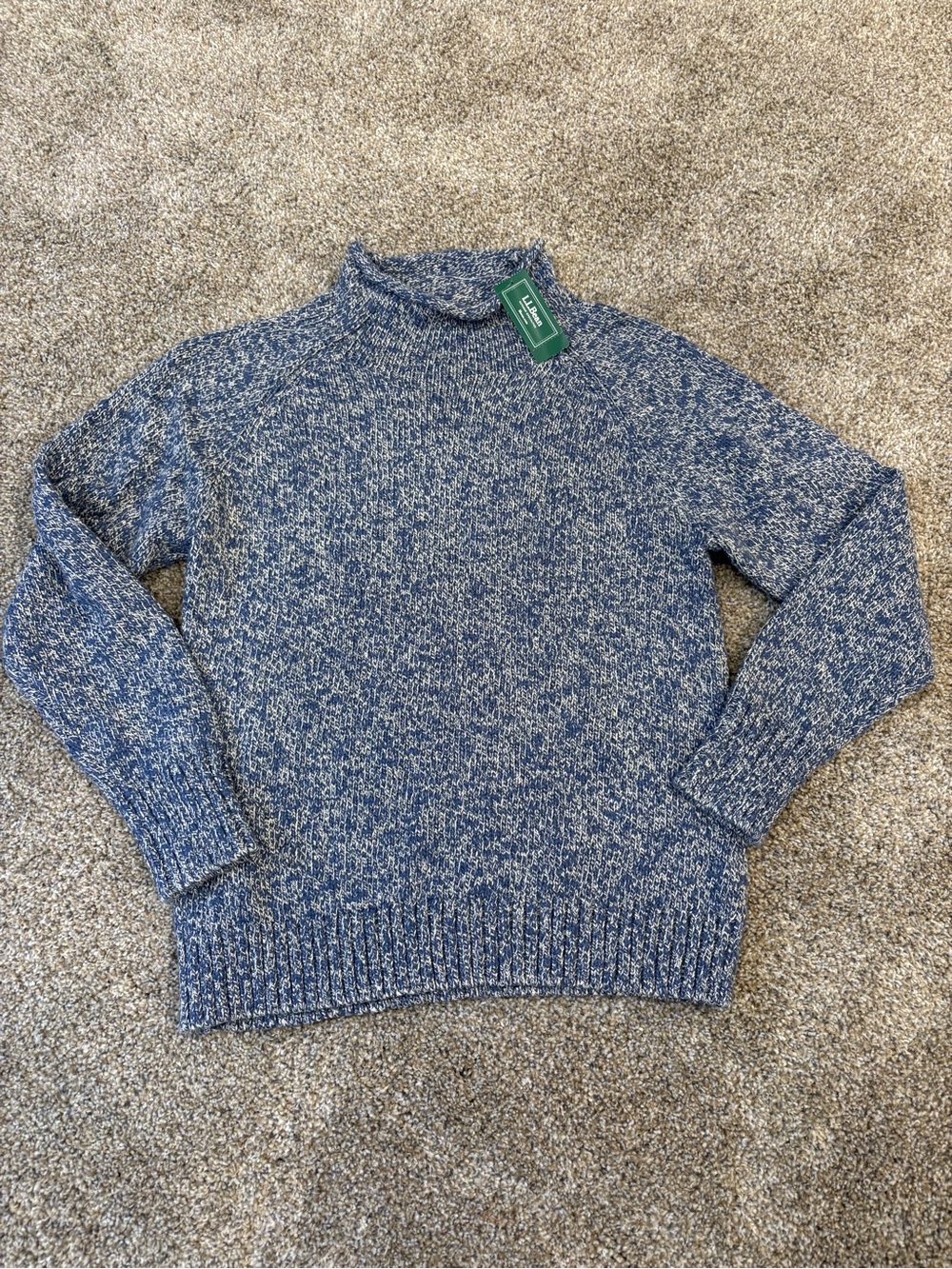 L.L. Bean Blue Marled Turtleneck Sweater - NWT